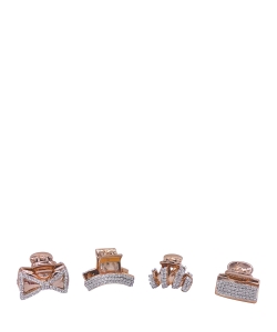 12 pieces Assorted Mini Hair Claw  HW320002 ROSEGOLD